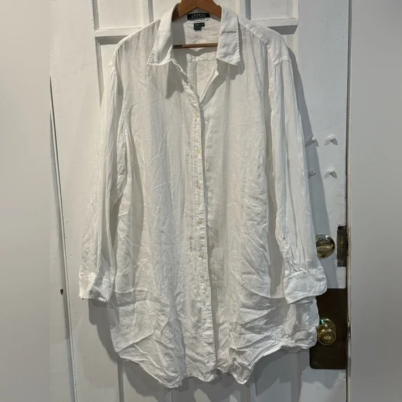 Ralph Lauren Cream Linen Shirt - Picture 1 of 3